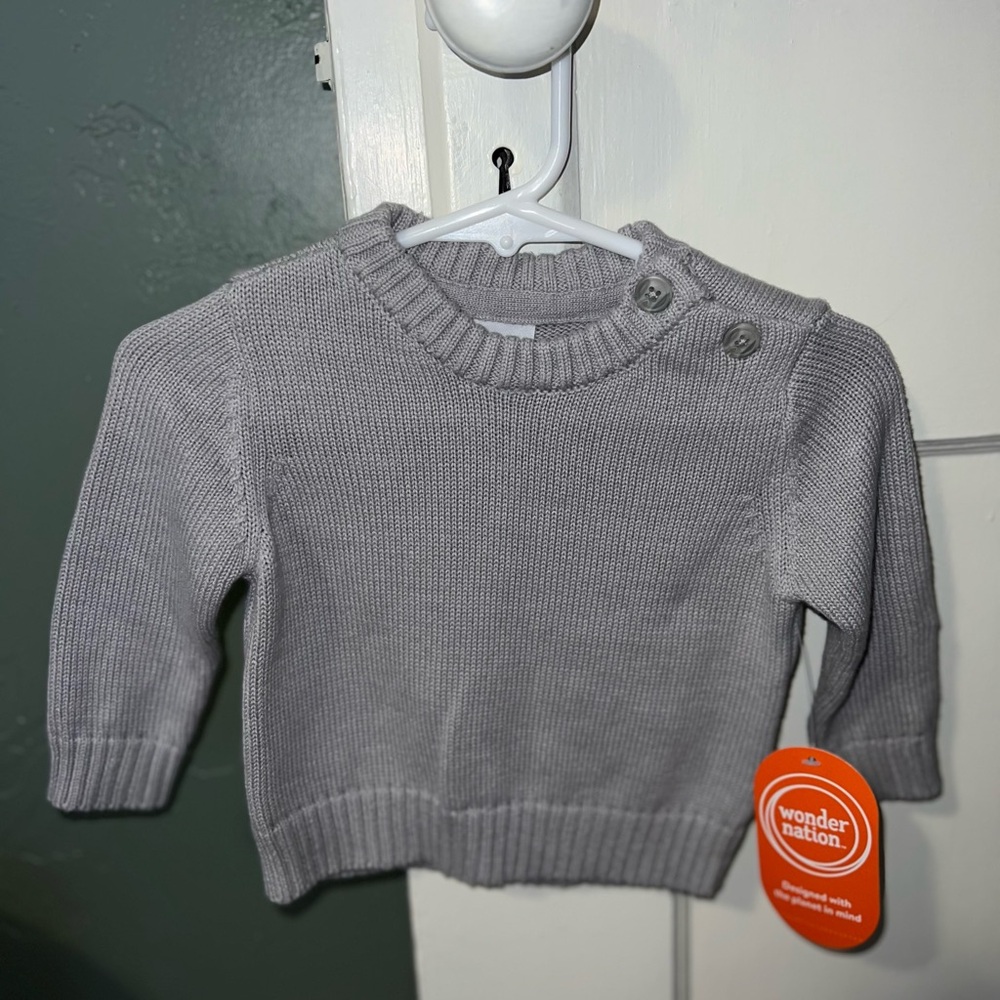 Wonder Nation Gray Knit Sweater